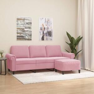 Sofa 3-osobowa z podnÃ³Å¼kiem, rÃ³Å¼owa, 180 cm, aksamitem