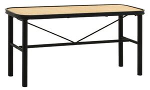 Czarna/w naturalnym kolorze rattanowa ławka Depok – Premier Housewares