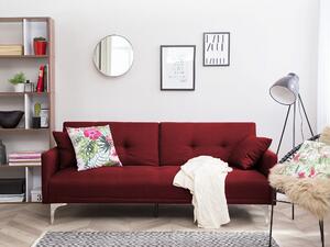 Sofa 3-osobowa czerwona z poduszkami do salonu nowoczesna Lucian Beliani