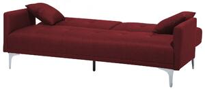 Sofa 3-osobowa czerwona z poduszkami do salonu nowoczesna Lucian Beliani