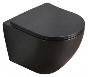 Miska WC wisząca Corciano Clarity Czarna Matowa 49 cm