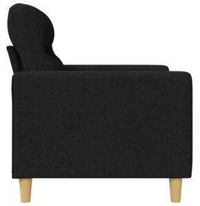 Sofa 2-osobowa, czarna, 140 cm, tapicerowana tkaninÄ
