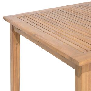 Zestaw mebli do ogrodu akacjowy rozkładany stół 8 składanych krzeseł jasne drewno Cesana Beliani