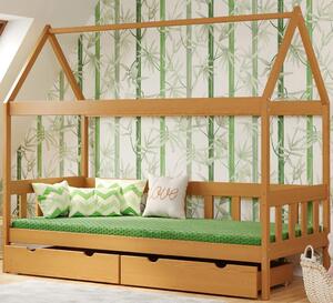 Łóżko dla dziecka przypominające domek, olcha - Dada 4X 180x90 cm
