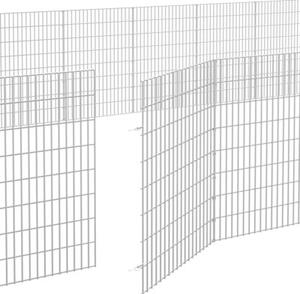 Kojec dla zwierząt, 24 panele, 54x80 cm, galwanizowane żelazo