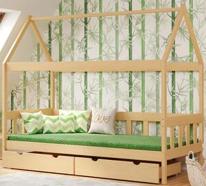 Pojedyncze łóżko dziecięce ze stelażem i szufladami, sosna - Dada 4X 180x90 cm