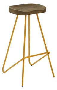 Hoker z litego drewna wiązu w kolorze złota/w naturalnym kolorze (wysokość siedziska 78 cm) District – Premier Housewares