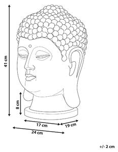 Figurka dekoracyjna stojąca głowa Buddy żywica syntetyczna 41 cm biała Buddha Beliani