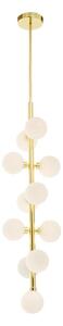 Biała/w kolorze złota metalowa lampa wisząca ze szklanym kloszem ø 27 cm Trieste – Premier Housewares