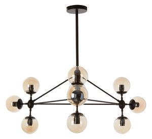 Czarna metalowa lampa wisząca ze szklanym kloszem Abira – Premier Housewares