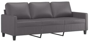 Sofa, 3-osobowa szara, 180 cm, sztuczna skÃ³ra