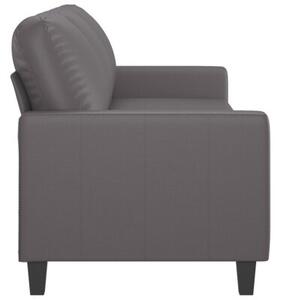 Sofa, 3-osobowa szara, 180 cm, sztuczna skÃ³ra