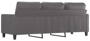 Sofa, 3-osobowa szara, 180 cm, sztuczna skÃ³ra