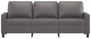 Sofa, 3-osobowa szara, 180 cm, sztuczna skÃ³ra