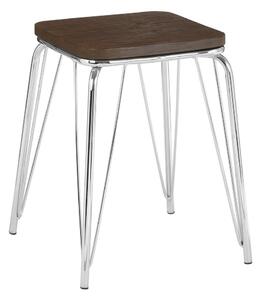 Stołek z litego drewna wiązu w kolorze srebra/w naturalnym kolorze District – Premier Housewares