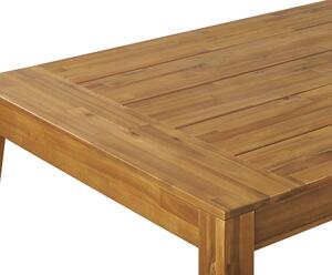 Stół ogrodowy lite drewno akacjowe 210 x 90 cm ośmioosobowy jasne drewno Livorno Beliani