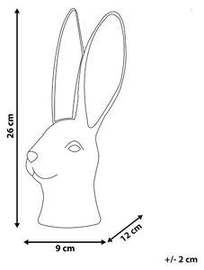 Figurka ozdoba głowa królika dekoracja Wielkanocna ceramiczna biała Guerande Beliani