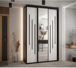 Szafa przesuwna wysoka Davos 9 160, gł. 60 cm czarny + biały + czarny