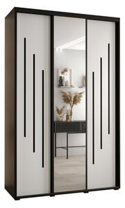 Szafa przesuwna wysoka Davos 9 160, gł. 60 cm czarny + biały + czarny
