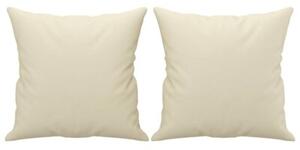 Sofa 2-osobowa z poduszkami, kremowa, 120 cm, sztuczna skÃ³ra