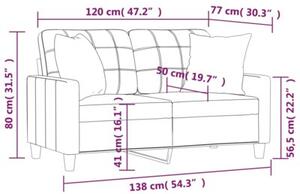 Sofa 2-os. z poduszkami, winna czerwieÅ, 120 cm, sztuczna skÃ³ra