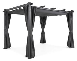 MebleMWM Aluminiowa pergola ogrodowa | 3x4m | Zadaszenie tarasu | Szary