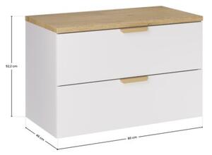 Zestaw mebli łazienkowych 80cm z blatem Aster White