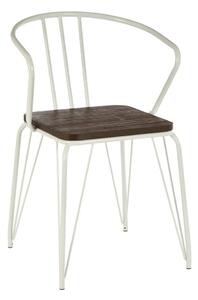 Białe/w naturalnym kolorze krzesło z litego drewna wiązu District – Premier Housewares