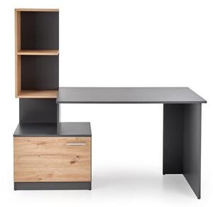Loftowe biurko z regałem i szafką artisan | Umeblowana.com