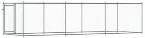 Klatka dla psa, z drzwiami, szara, 6x2x1,5 m, stal