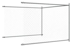 Klatka dla psa, z drzwiami, szara, 6x2x1,5 m, stal