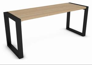 Metalowy stół ogrodowy + drewno 180 cm | Umeblowana.com