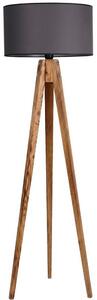 Czarna/w naturalnym kolorze lampa stojąca z tekstylnym kloszem (wysokość 153 cm) Tripod – Opviq lights