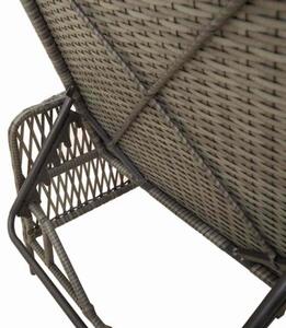 Leżak z poduszką szary i granatowy 55 x 200 x 92 cm polirattan