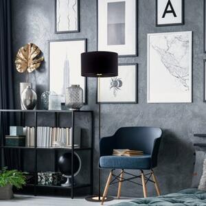 Lampa podłogowa LORD 5153 TK Lighting czarno-złota, E27, nowoczesna stojąca do salonu, włącznik sznurkowy