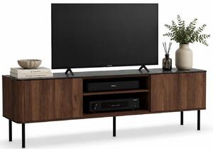 Szafka RTV na nóżkach 150 cm orzech warmia + czarny marmur W4-D91