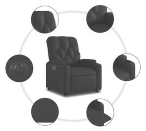 Elektryczny fotel rozkÅadany, czarny, obity sztucznÄ skÃ³rÄ