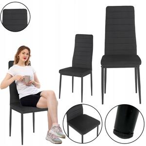 Krzesło pikowane welur salon jadalnia kuchnia wysokie mark KT118 czarne