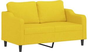 Sofa 2-osobowa z poduszkami, jasnoÅ¼Ã³Åta, 140 cm, tkanina
