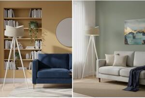 Lampa podłogowa trójnóg biały Light Home LH Len Skos 1xE27 45cm abażur L05-L02