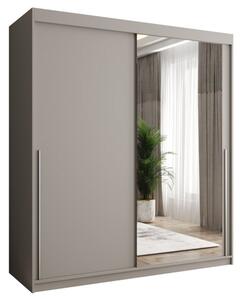 Szafa przesuwna z lustrem Garderoba SIMA T2 180 kaszmir + u. srebrny
