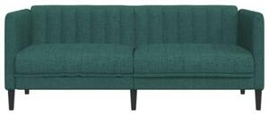 Sofa 2-osobowa, ciemnozielona, tapicerowana tkaninÄ