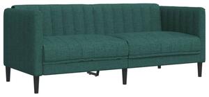 Sofa 2-osobowa, ciemnozielona, tapicerowana tkaninÄ