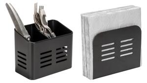 Metalowe stojaki na sztućce i serwetki zestaw 2 szt. Black Outdoor Kitchen Baco – Wenko