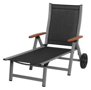 Czarny metalowy leżak ogrodowy Ass Comfort – Sun Garden