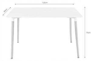 Zestaw stół prostokątny ADRIA 120x80cm czarny + 4 krzesła MARK czarne