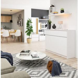 Komoda, 3 szuflady, 3 drzwi, ATLAS, 140x40x99 cm, biel, mat | TYLETEGOTU