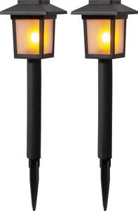 Zestaw 2 ogrodowych lamp solarnych LED Star Trading Flame, wys. 23 cm