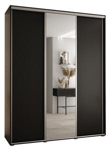 Szafa przesuwna wysoka Davos 3 200, gł. 60 cm czarny + czarny + srebrny