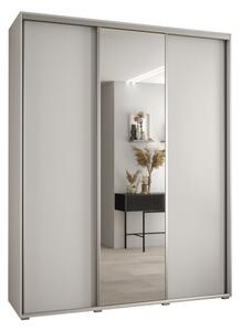 Szafa przesuwna wysoka Davos 3 200, gł. 45 cm biały + biały + srebrny